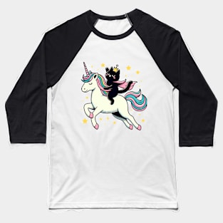 cat rides unicorn Baseball T-Shirt